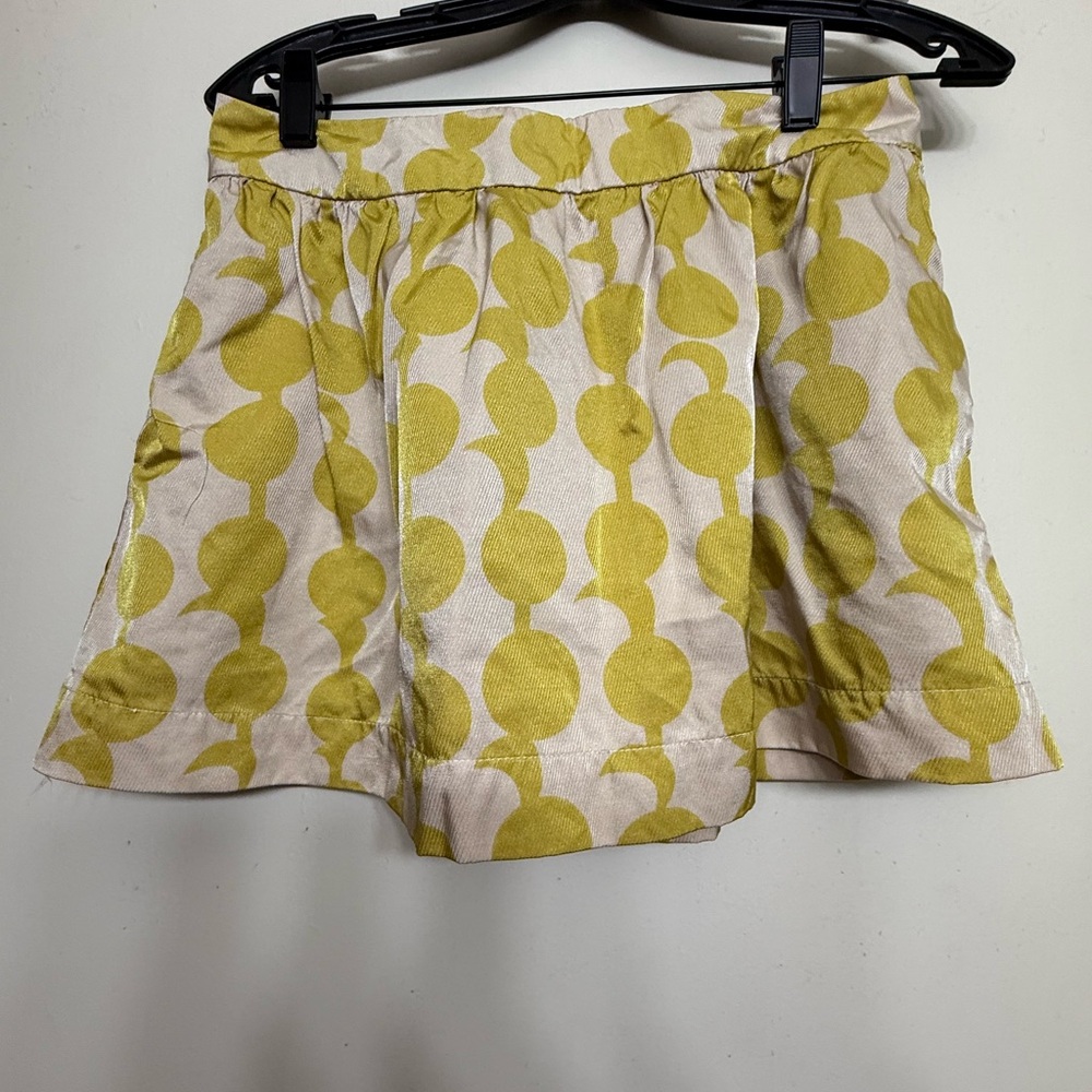 Anthropologie-style Yellow Geo Print Mini Skirt